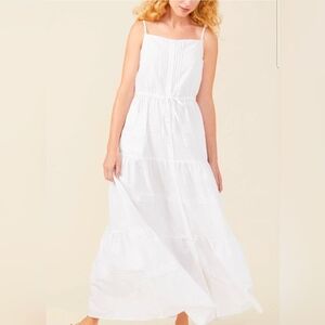 J Mclaughlin Linen Blend Chic White Sleeveless Maxi Dress